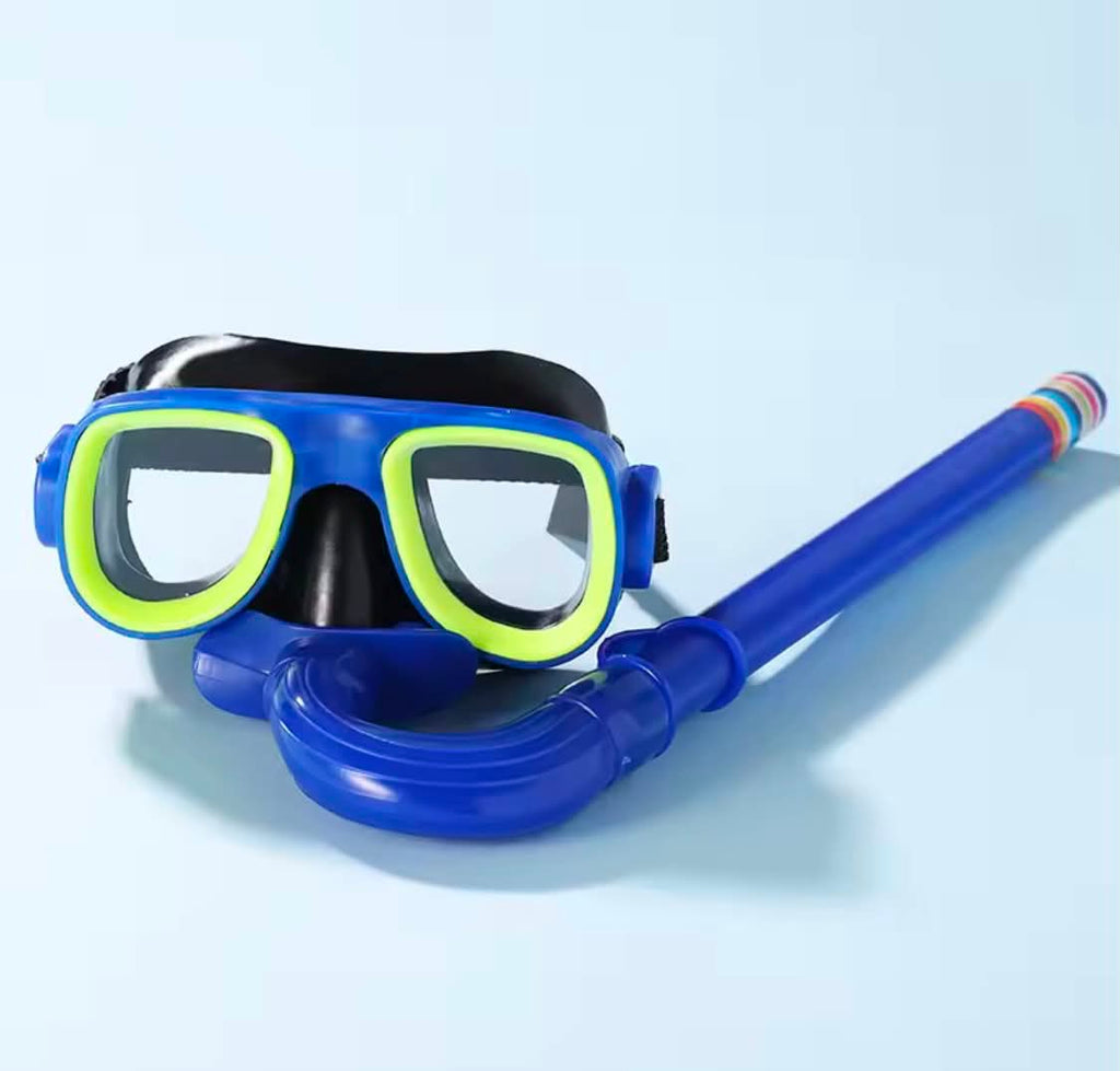2-Piece Recreational Snorkeling Set | Dual-Lens Swim Mask & J-Tube Snorkel Combo