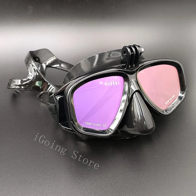 Mirror Color Lens Diving Mask Professional Diving Masks Snorkeling Set Anti-Fog Goggles Glasses Swimming Fishing Pool Equipment