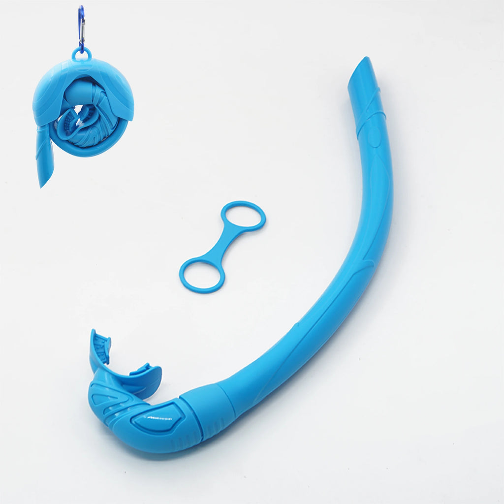 Dropshipping Long Scuba Diving Tube Foldable Wet Freediving Silicone Snorkel for Underwater Sea Swimming Snorkeling Breathing