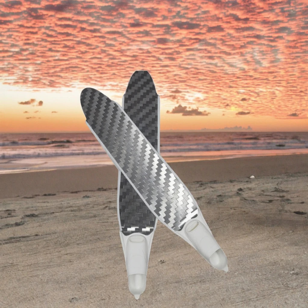 Professional Adult Diving Fins High Quality 12K Carbon Fiber Blade 1 Meter Long for Freediving TOOKE Silicone Upper