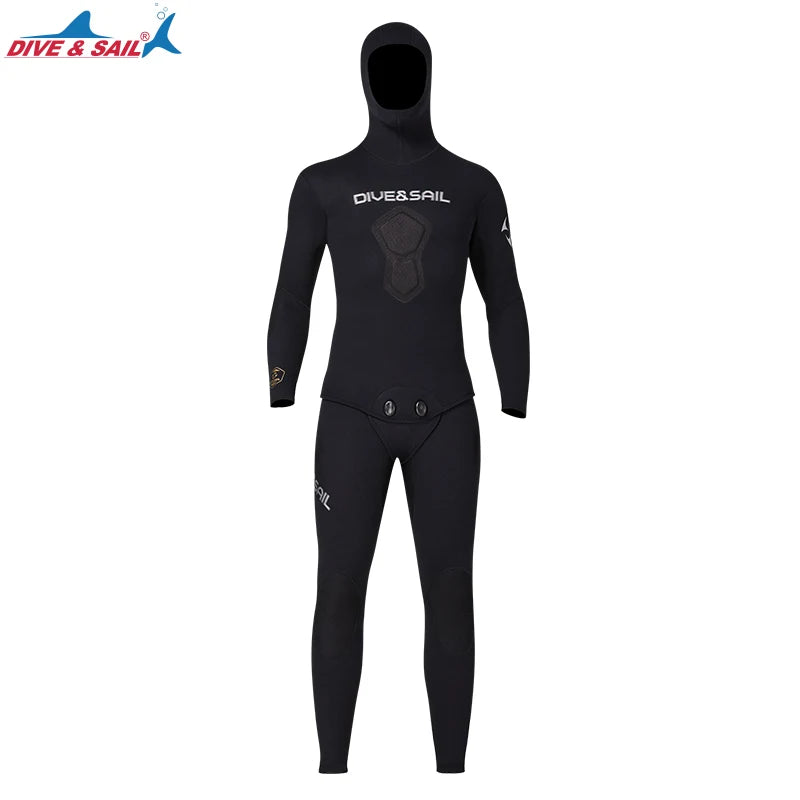 New Hoodie Wetsuits 1.5mm SCR Neoprene Split Diving Two Piece Surfing Snorkeling Freediving Spearfishing Suit Men Wetsuit