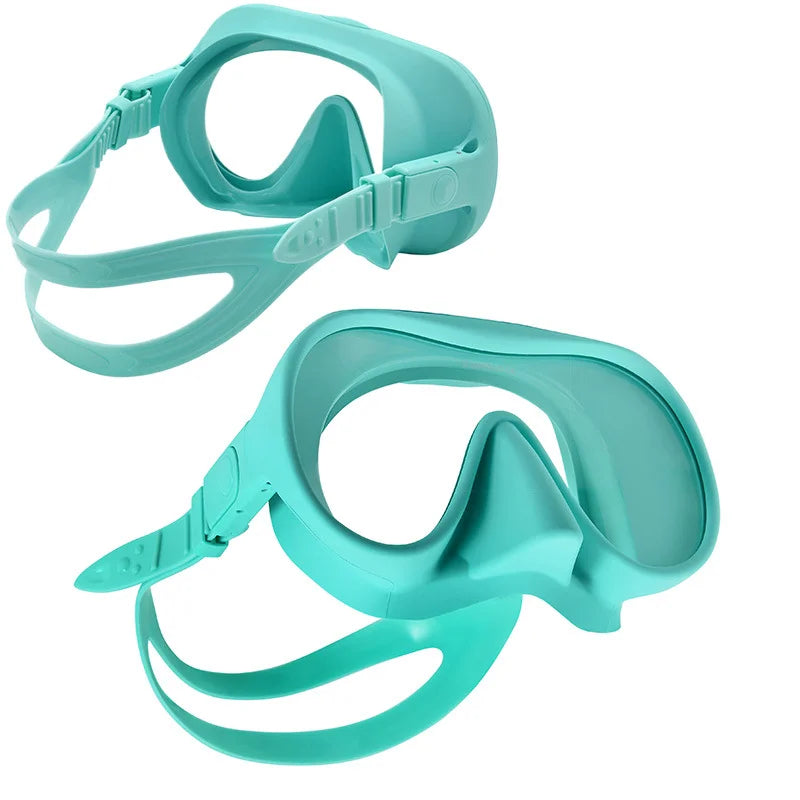 Face Diving Mask Anti-Fog Waterproof HD Monolithic Design Scuba Freediving Snorkeling Tempered Glass Eco-Friendly Deep Diving