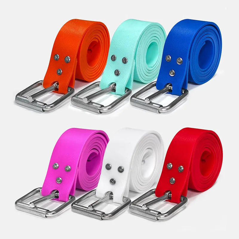 1.5m Quick Release Silicone Dive Weight Belt with 316 Stainless Steel Buckle for Scuba Diving Spearfishing and Freediving