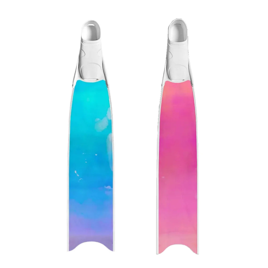 Custom Personalized Pattern Transparent TPR Glass Fiber Durable Flipper Scuba Freediving Fins Underwater Snorkeling Spearfishing