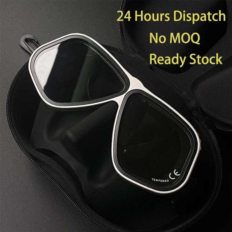 Custom logo Aluminium Alloy Low Volume Free Diving Mask for Spearfishing Freedive