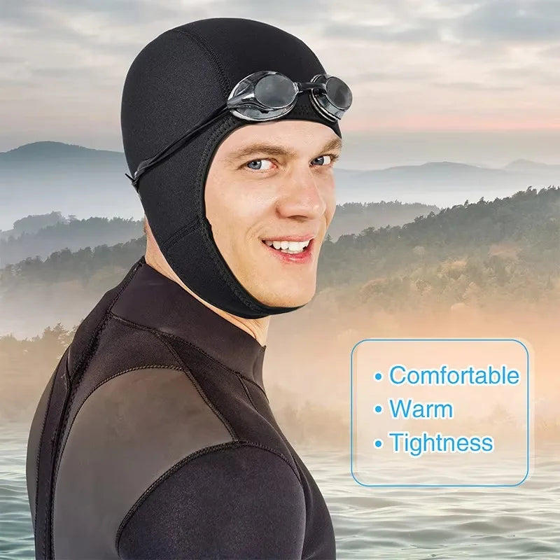 Sinodiving 2.5 mm Neoprene Diving Cap Swim Beanie with Chin Straps for Snorkeling & Surfing Custom Logo