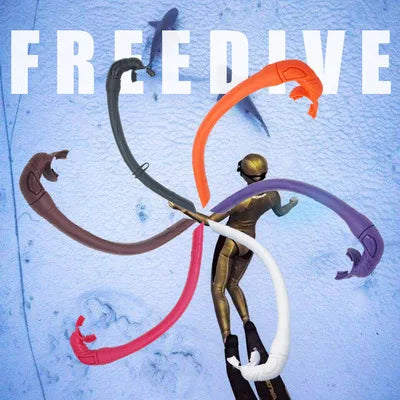 Flexible Foldable Silicone Breathing Long Tube Freediving Snorkel Set for Underwater Sports