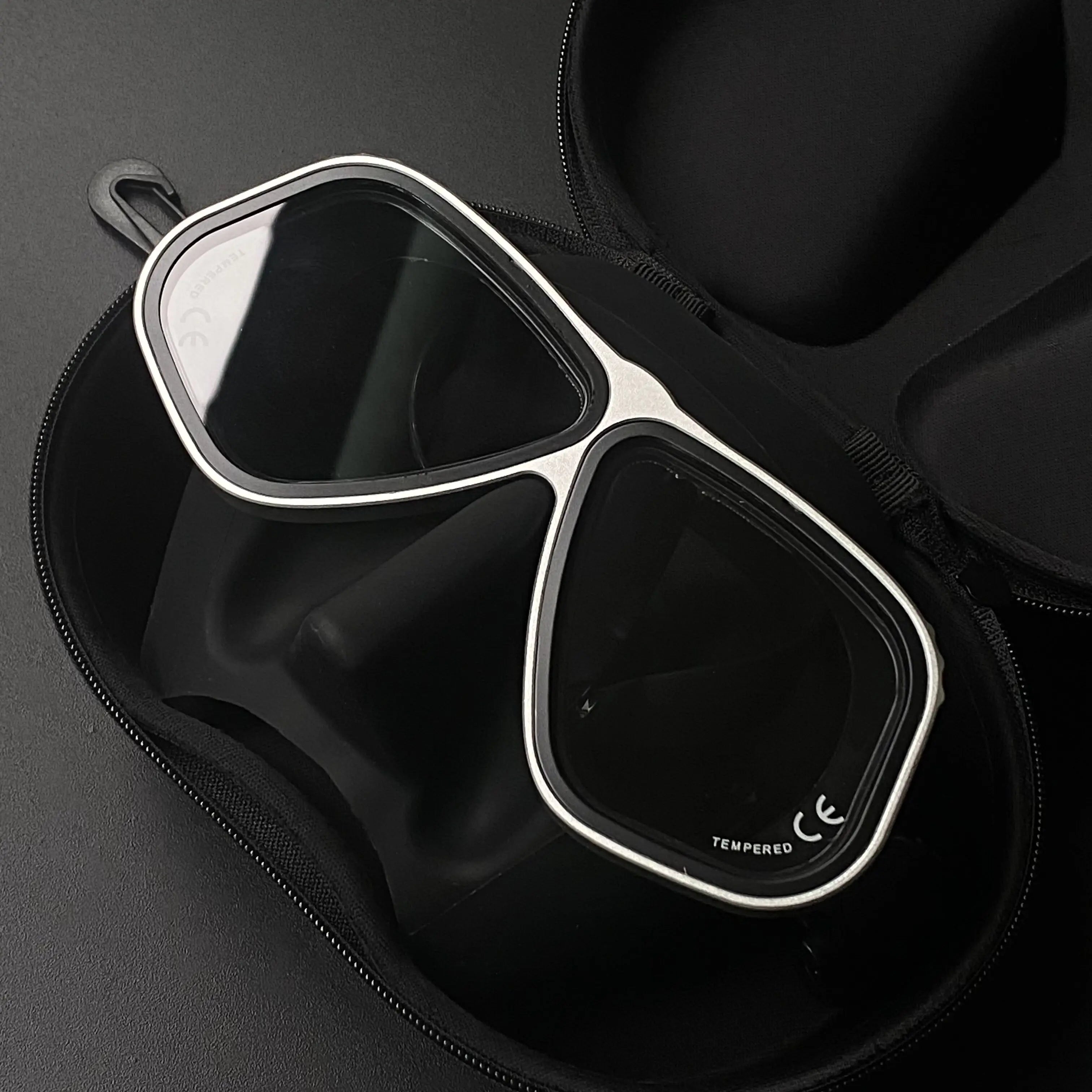 Custom logo Aluminium Alloy Low Volume Free Diving Mask for Spearfishing Freedive