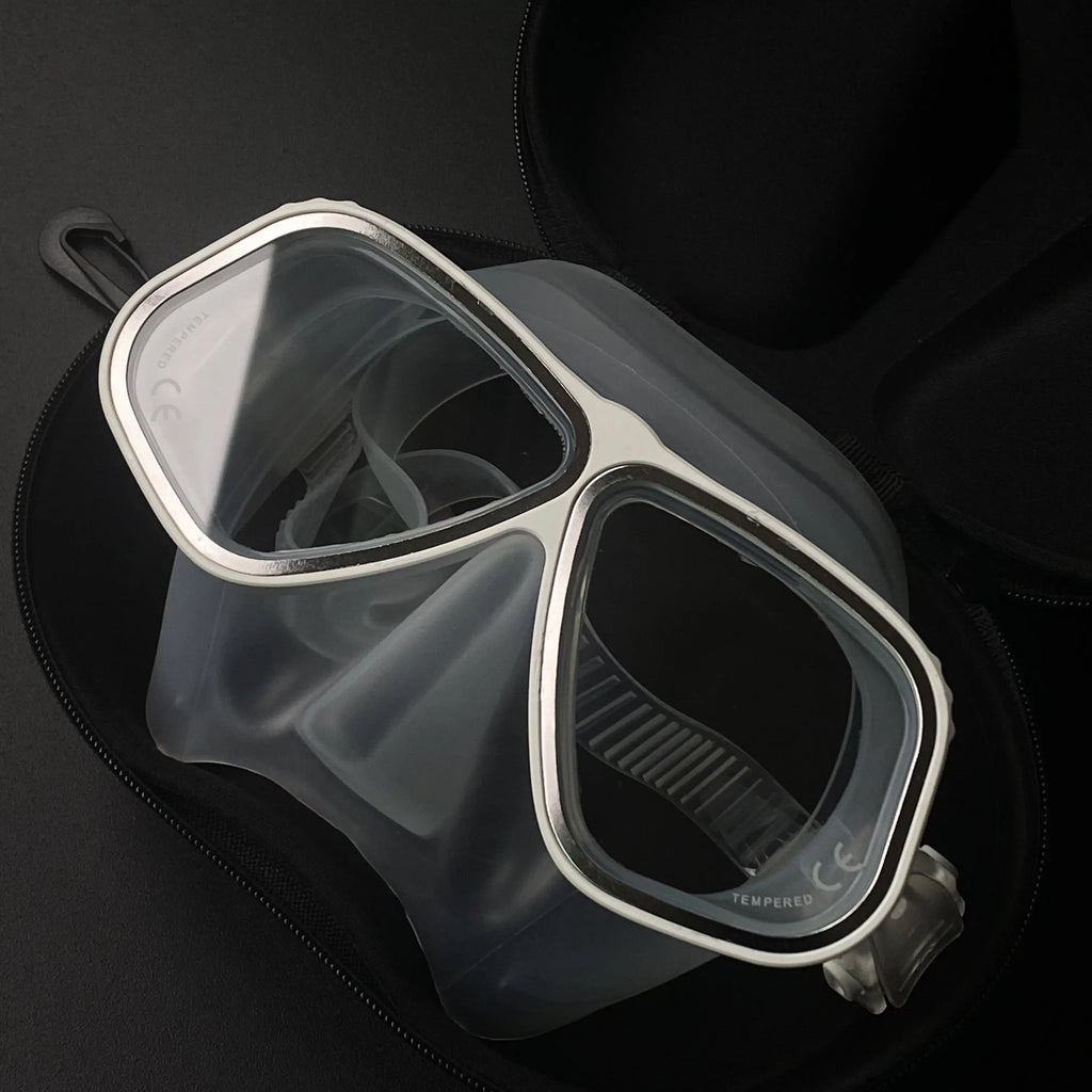 Custom logo Aluminium Alloy Low Volume Free Diving Mask for Spearfishing Freedive