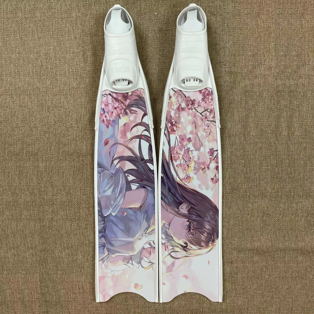 Dropshipping Custom Personalized Pattern Professional Carbon Fiber Long Freediving Carbon Fins for Swimming Diving