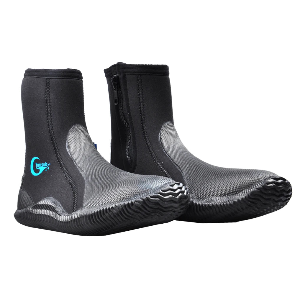 Waterproof 5 mm Boots Neoprene Sports Diving Shoes  Thermal Fleece Inner Lining High Top Ankle Support Dive Boots River Rafting