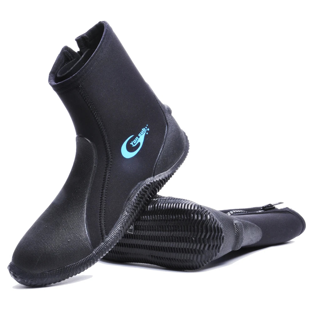 Waterproof 5 mm Boots Neoprene Sports Diving Shoes  Thermal Fleece Inner Lining High Top Ankle Support Dive Boots River Rafting