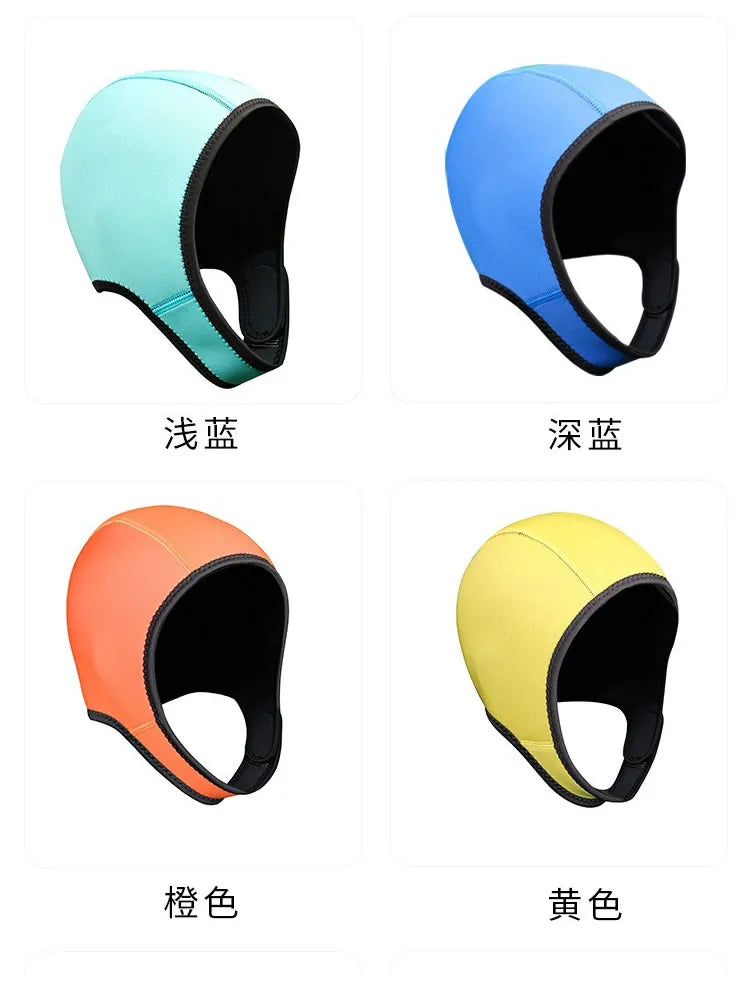Sinodiving 2.5 mm Neoprene Diving Cap Swim Beanie with Chin Straps for Snorkeling & Surfing Custom Logo