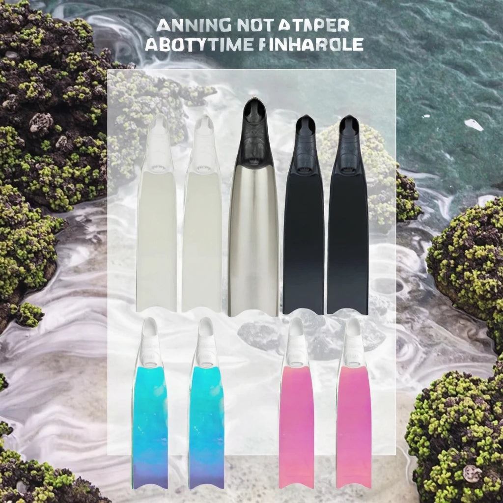 Custom Personalized Pattern Transparent Glass Fiber Durable Pocket Flipper Scuba Freediving Fins Underwater Snorkeling
