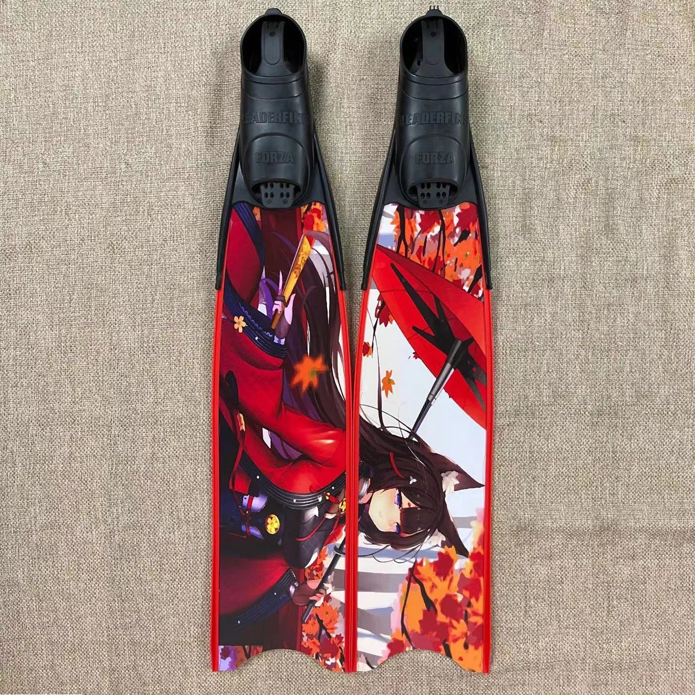 Dropshipping Custom Personalized Pattern Professional Carbon Fiber Long Freediving Carbon Fins for Swimming Diving