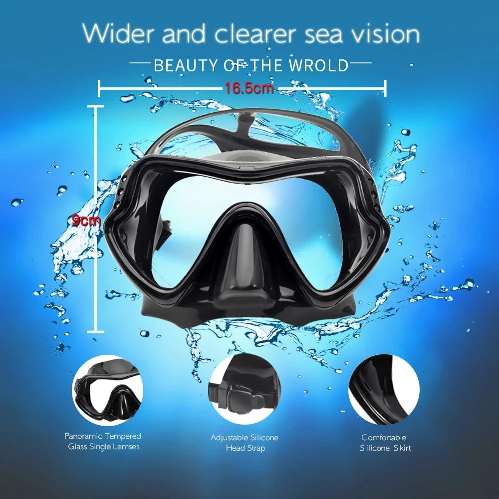 Mirror Color Lens Diving Mask Professional Diving Masks Snorkeling Set Anti-Fog Goggles Glasses Swimming Fishing Pool Equipment