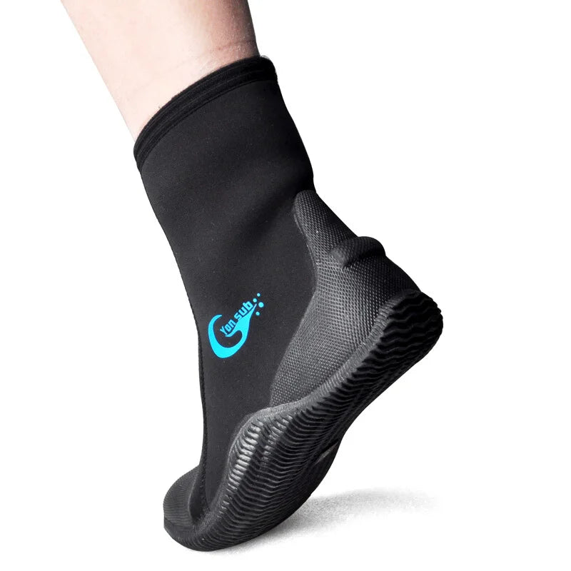 Waterproof 5 mm Boots Neoprene Sports Diving Shoes  Thermal Fleece Inner Lining High Top Ankle Support Dive Boots River Rafting