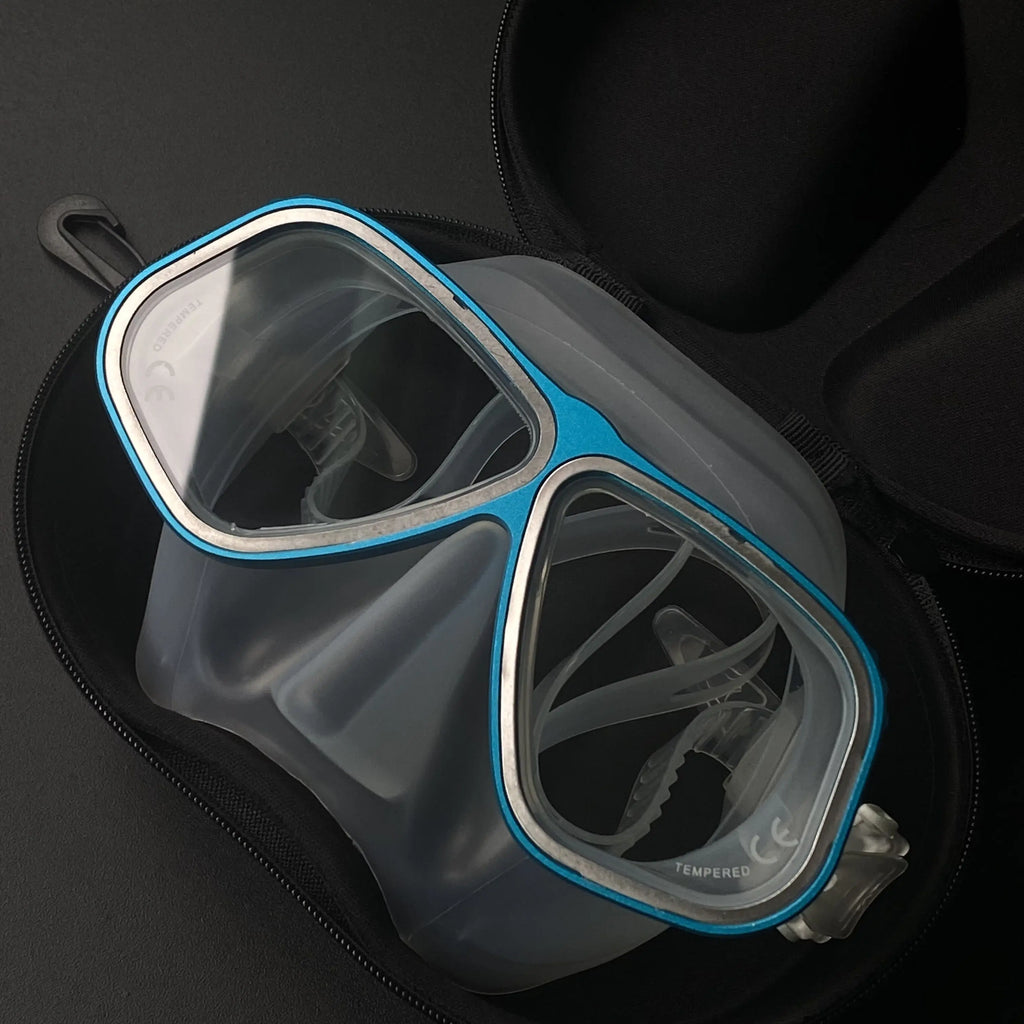 Custom logo Aluminium Alloy Low Volume Free Diving Mask for Spearfishing Freedive