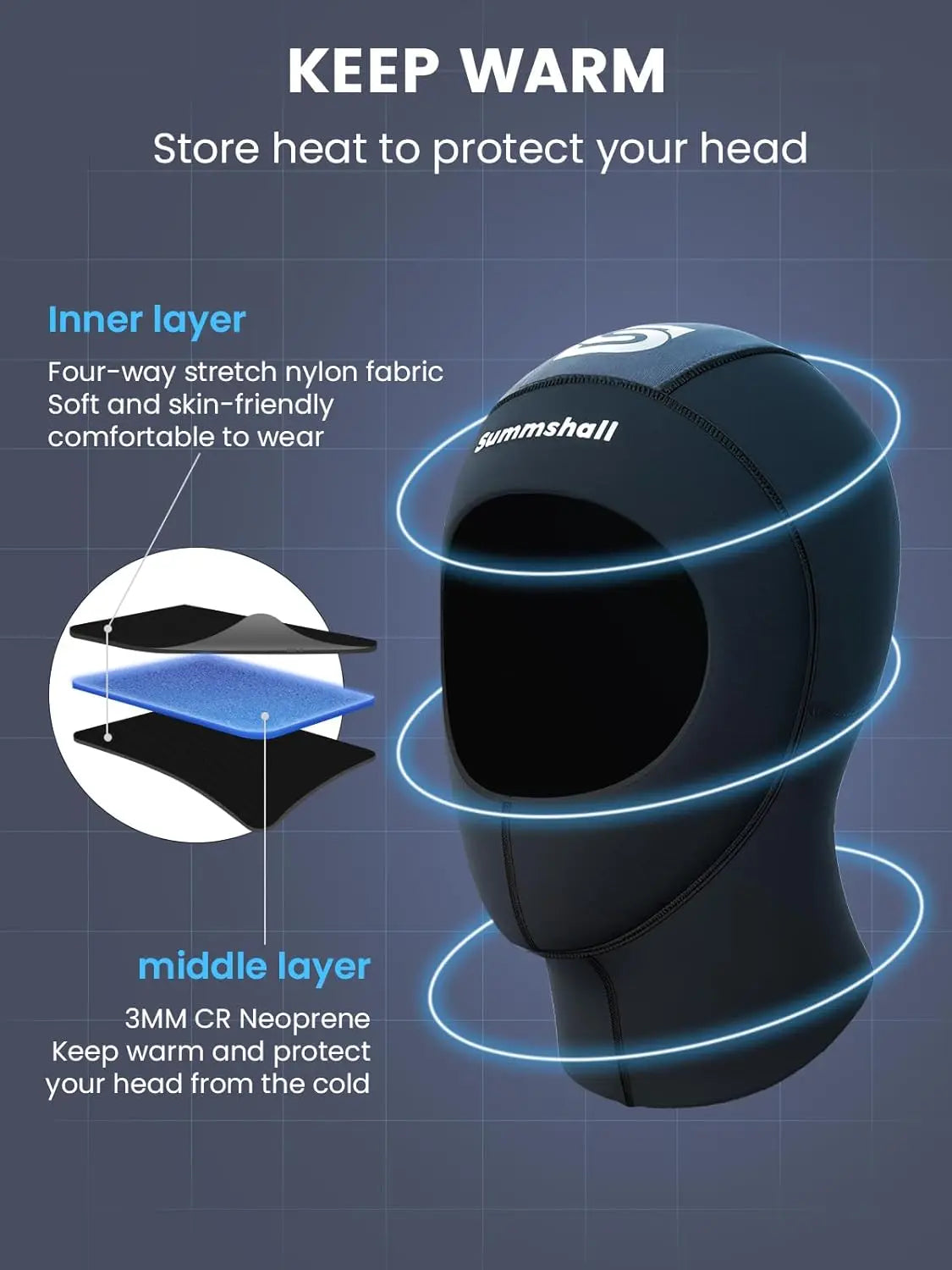 3mm 5mm Diving Hood Custom Printed Neoprene Surfing Diving Wetsuit Head Neoprene Wetsuit Hood Cap Diving Hat