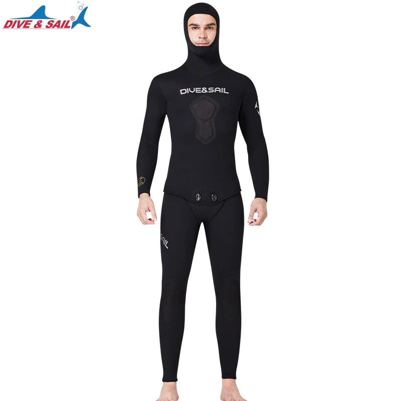 New Hoodie Wetsuits 1.5mm SCR Neoprene Split Diving Two Piece Surfing Snorkeling Freediving Spearfishing Suit Men Wetsuit