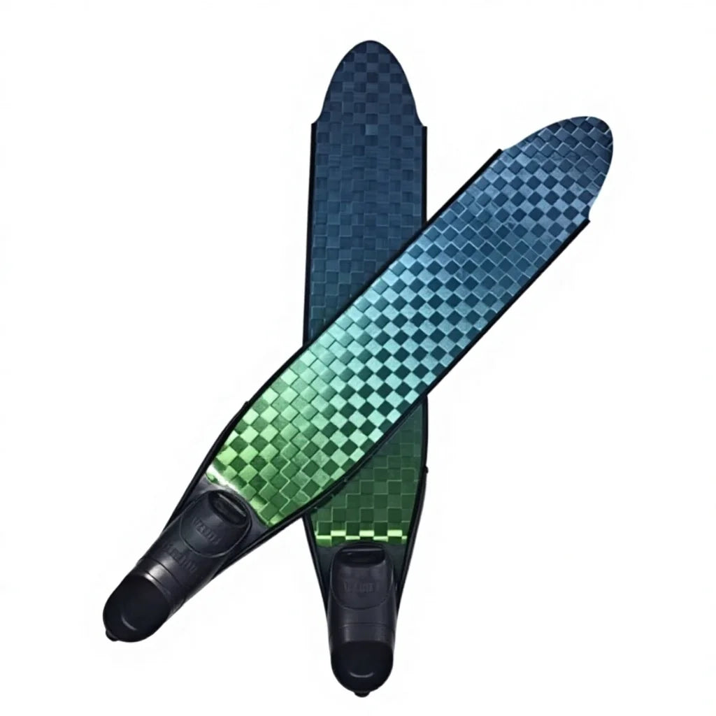 Custom Personalized Pattern Transparent Glass Fiber Durable Pocket Flipper Scuba Freediving Fins Underwater Snorkeling