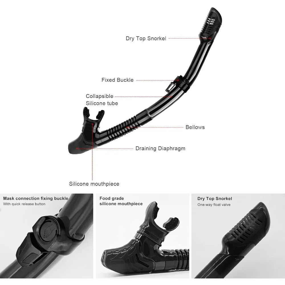 Myopia Diving Mask Snorkel Set with anti fog Spray for spearfishing gear swimming masks googles nearsighted lenses short-sighted