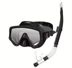 2-Piece Low-Volume Snorkeling Set | Frameless Single-Lens Matte Mask & Semi-Dry Snorkel Combo
