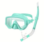 2-Piece Low-Volume Snorkeling Set | Frameless Single-Lens Matte Mask & Semi-Dry Snorkel Combo